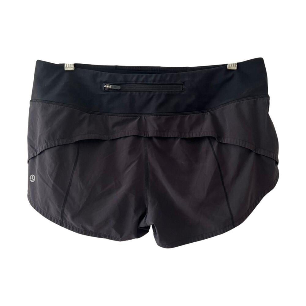 Lululemon Women's Black Size 8 Runners Short Shorts With Insert Zipper Pocket